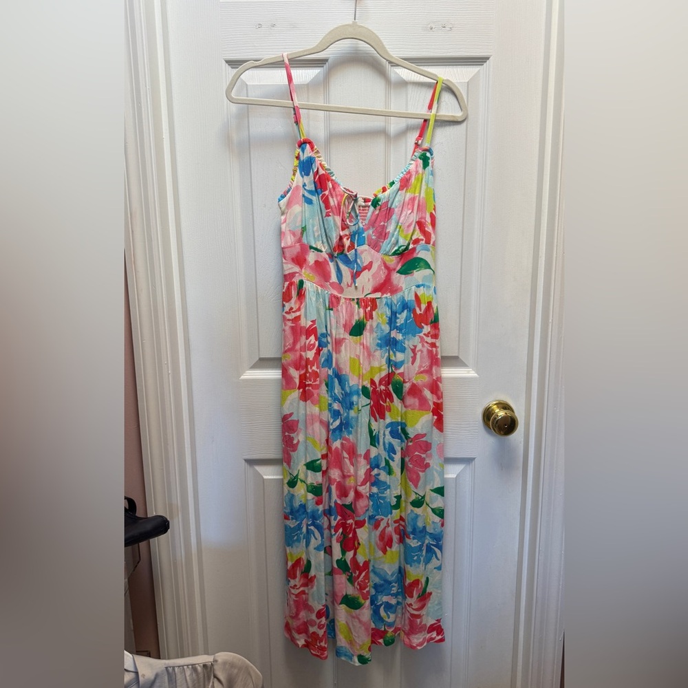 Old Navy Multicolor Floral Maxi Dress in Pink, Blue & Green